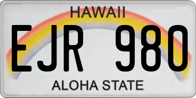 HI license plate EJR980