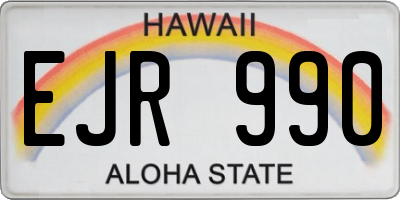 HI license plate EJR990