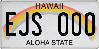 HI license plate EJS000