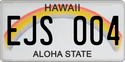 HI license plate EJS004