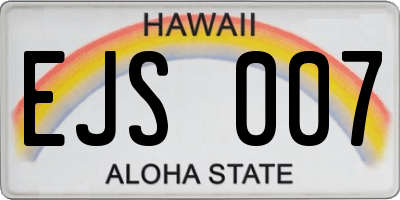 HI license plate EJS007