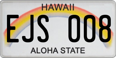 HI license plate EJS008