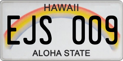 HI license plate EJS009