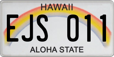 HI license plate EJS011