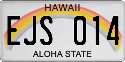 HI license plate EJS014