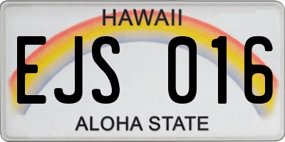 HI license plate EJS016