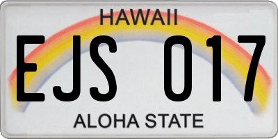 HI license plate EJS017