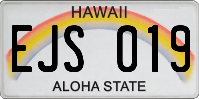 HI license plate EJS019