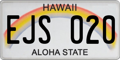 HI license plate EJS020