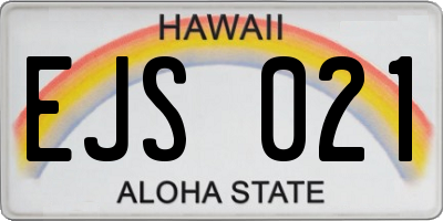 HI license plate EJS021