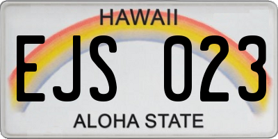 HI license plate EJS023