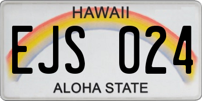 HI license plate EJS024