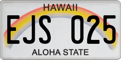 HI license plate EJS025