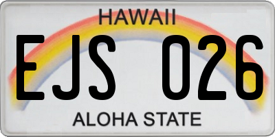 HI license plate EJS026