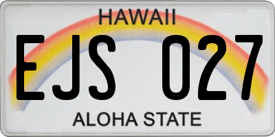 HI license plate EJS027