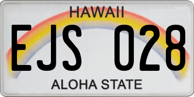 HI license plate EJS028