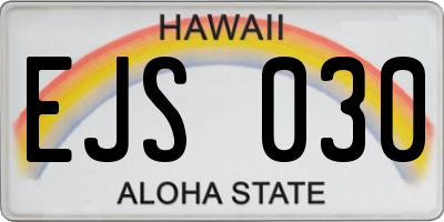 HI license plate EJS030