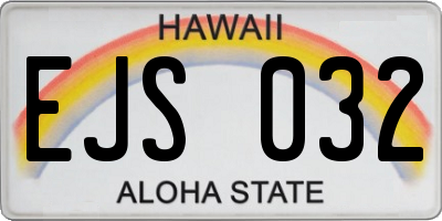 HI license plate EJS032