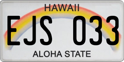 HI license plate EJS033
