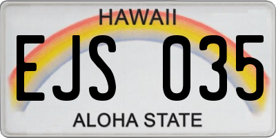 HI license plate EJS035