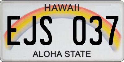HI license plate EJS037