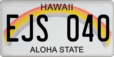 HI license plate EJS040