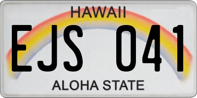 HI license plate EJS041