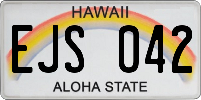 HI license plate EJS042