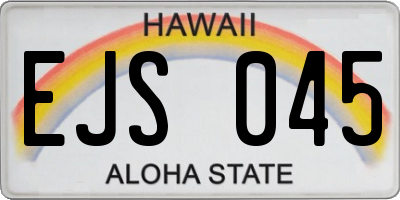 HI license plate EJS045