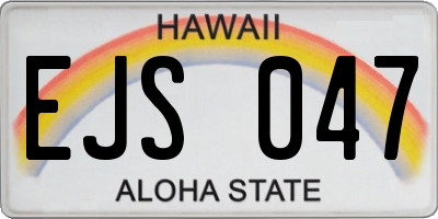 HI license plate EJS047