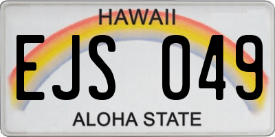 HI license plate EJS049