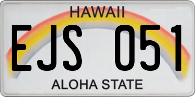 HI license plate EJS051
