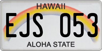 HI license plate EJS053