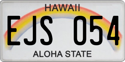 HI license plate EJS054