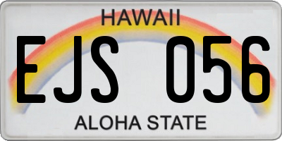HI license plate EJS056