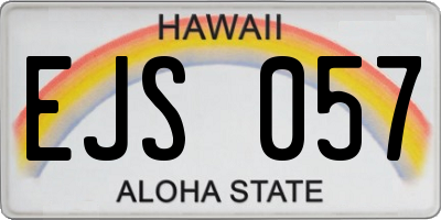 HI license plate EJS057
