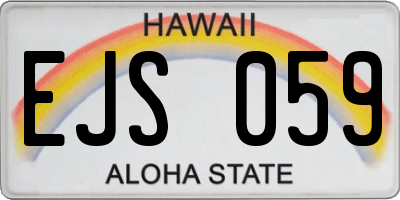HI license plate EJS059