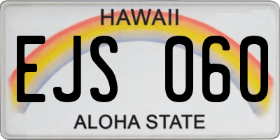 HI license plate EJS060