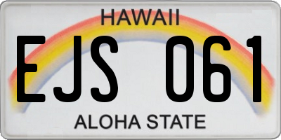 HI license plate EJS061