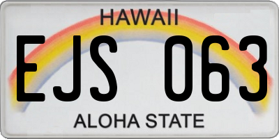 HI license plate EJS063
