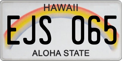 HI license plate EJS065