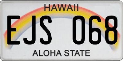 HI license plate EJS068