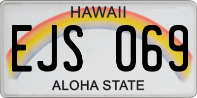 HI license plate EJS069