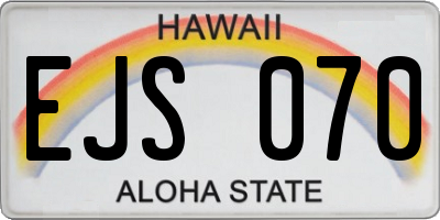 HI license plate EJS070