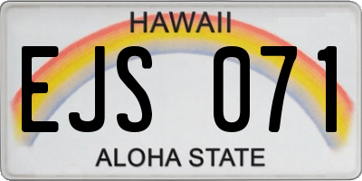 HI license plate EJS071