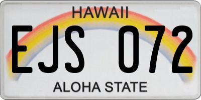 HI license plate EJS072