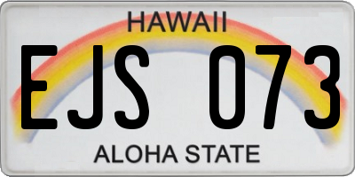 HI license plate EJS073