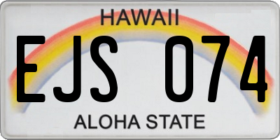 HI license plate EJS074