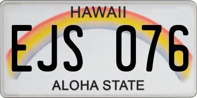 HI license plate EJS076