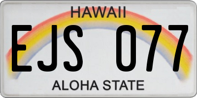 HI license plate EJS077